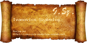 Ivanovics Szabolcs névjegykártya