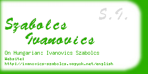 szabolcs ivanovics business card